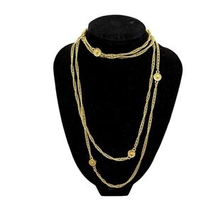 Monet Vintage Gold Tone Double Strand Necklace